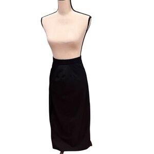 Escada Margaretha Ley Womens Black Wool Pencil Skirt EU 34 XS Double Slit